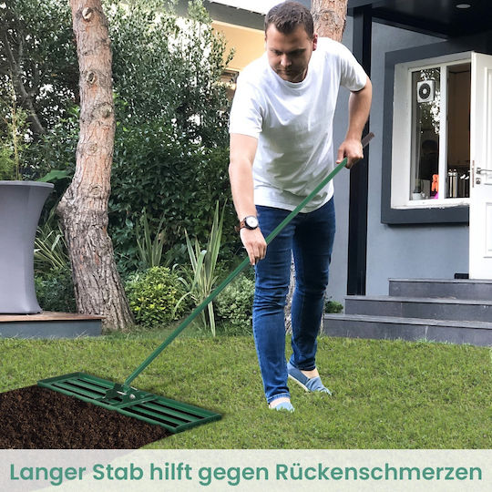 Costway Ergonomic Handle Lawn Leveling Rake 91 x 25 Cm Green Gt4613gn