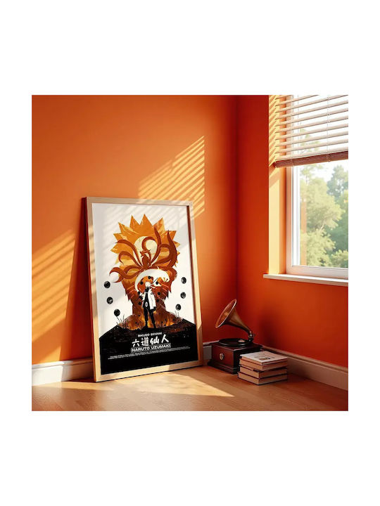 Poster Naruto An029 40cm X 50cm Κορνίζα Καφέ Ξύλου