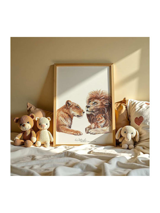 Kids Poster Lion Family 50x40cm