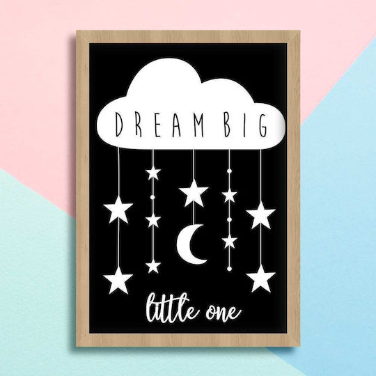 Kinderposter Mit Wolkchen Dream Big 50x40cm