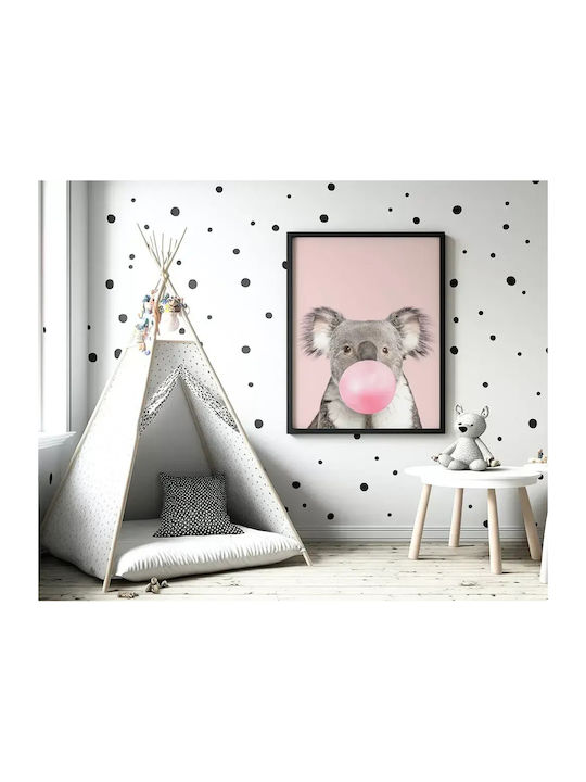 Kids Poster Koala With Pink Bubble 50x40cm