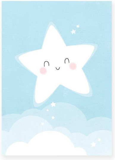 Kinderposter Blaues Sternchen 50x40cm