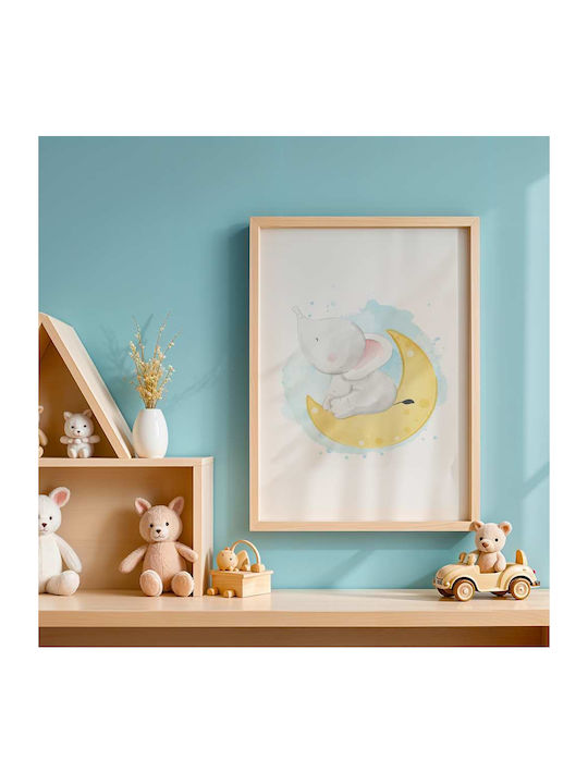 Poster Pentru Copii Elefănțel Pe Lună 50x40cm
