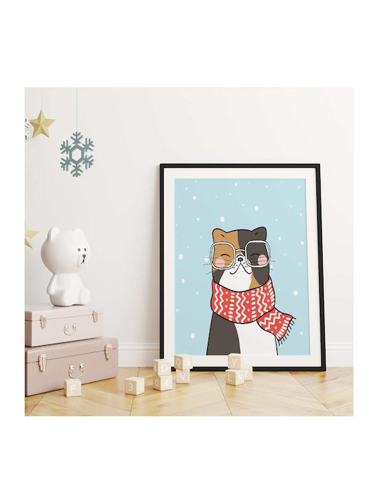 Детски Плакат Winter Cat 50x40см