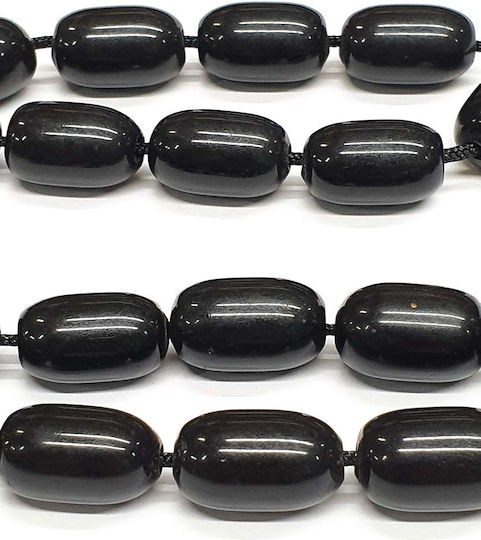 Roloi Komboloi Worry Beads with 19 Beads Made of Resin Length 32cm Black