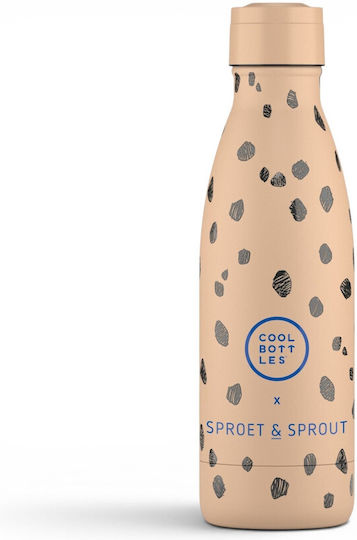 Cool Bottles Thermos Bottle Stainless Steel 350ml Chocolate Chips Brown With Straw And Handle