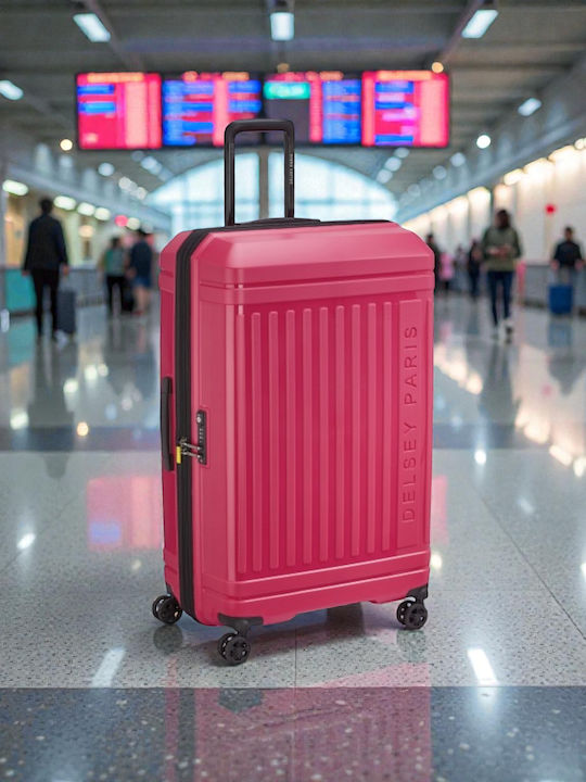 Delsey Lutece Se Large Hard Travel Suitcase Magenta Height 79cm