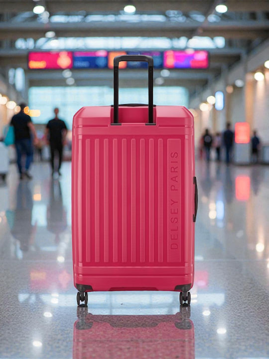 Delsey Lutece Se Large Hard Travel Suitcase Magenta Height 79cm