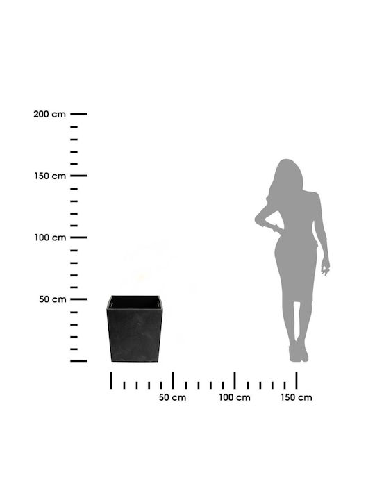 HowHomely Beton-Blumentopf Schwarz 41cm