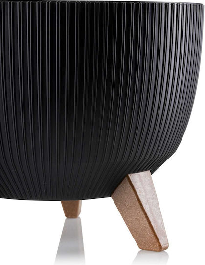 HowHomely Kunststoff Blumentopf Schwarz 29x18cm