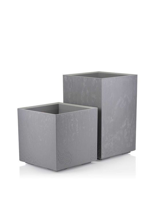 HowHomely Γλάστρα Τσιμεντένια Gray 40x40εκ.