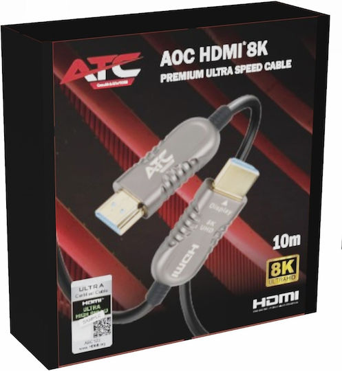 ATC HDMI 2.1 Ultra High Speed 48Gbps 4K 120Hz HDR VRR Kabel HDMI-Stecker - HDMI-Stecker 10m Schwarz
