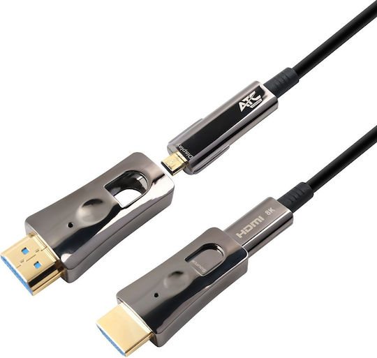 ATC HDMI 2.1 Ultra High Speed 48Gbps 4K 120Hz HDR VRR Kabel HDMI-Stecker - HDMI-Stecker 50m Schwarz