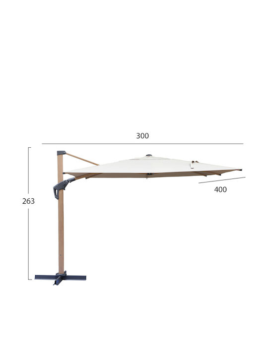 Professional Hanging Squared Aluminum Parasol Beige 2.63x2.63m