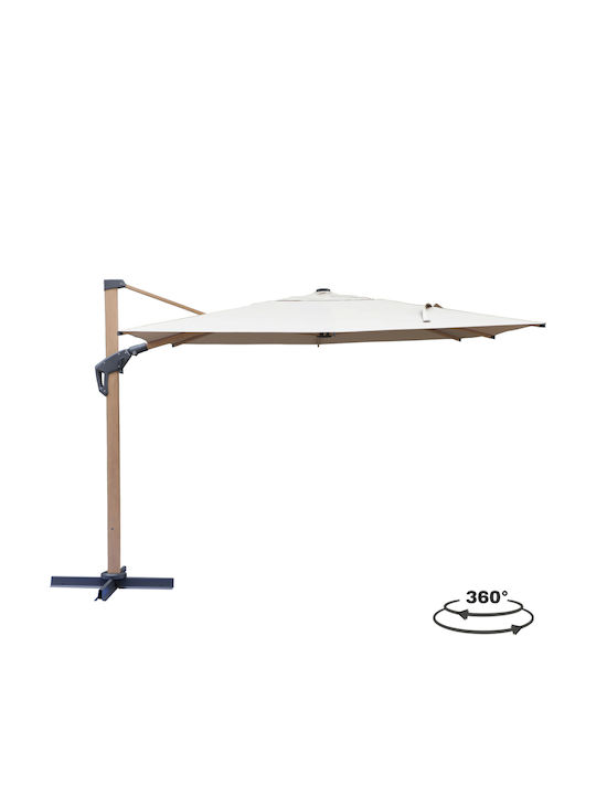 Professional Hanging Squared Aluminum Parasol Javante Beige 2.56x2.56xH2m