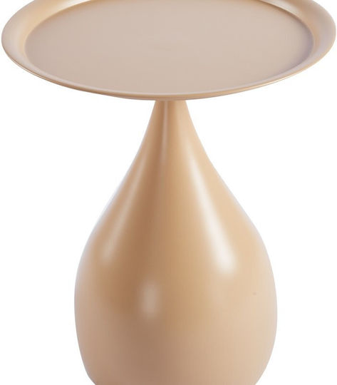 Samino Runder Helfer Kaffeetisch Metallisch Cappuccino M39xT39xH42cm