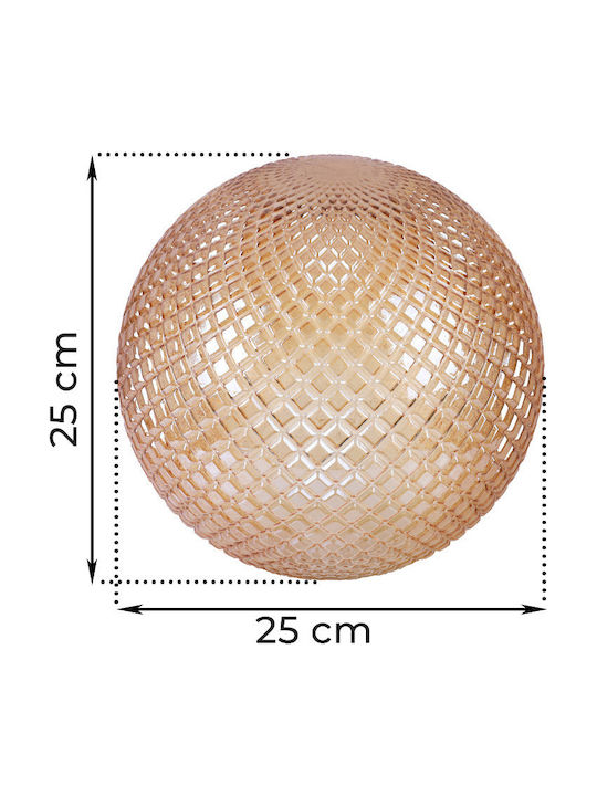 Abajur Sferă Din Sticlă Galben Miere Cannes 25cm