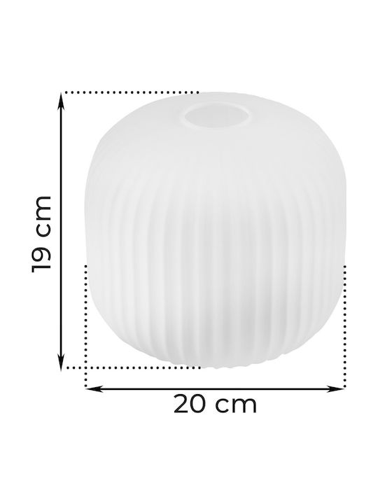 Riffle White Glass Shade Cylinder 20cm