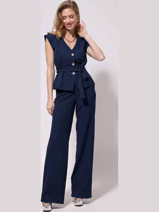 Bluza Damă Fără Mâneci Albastră
