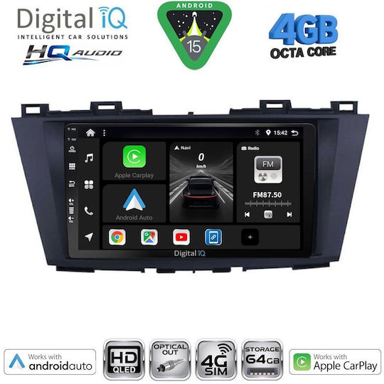 Digital IQ Автомобилна Аудио Система за Mazda 5 2004-2010 (Bluetooth/USB/Wi-Fi/GPS/Apple CarPlay/Android Auto) с Touch Screen 9"