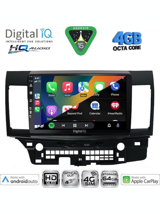 Digital IQ Car Audio System for Mitsubishi Lancer 2008-2017 Bluetooth USB WiFi GPS Apple CarPlay Android Auto with 10" Touch Screen