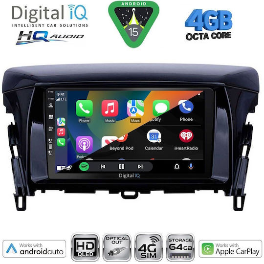 Digital IQ Car Audio System for Peugeot 4008 Mitsubishi Asx 2009 with Touch Screen 10" Digital IQ BXK 19430 CPAA Bluetooth USB WiFi GPS Apple CarPlay Android Auto