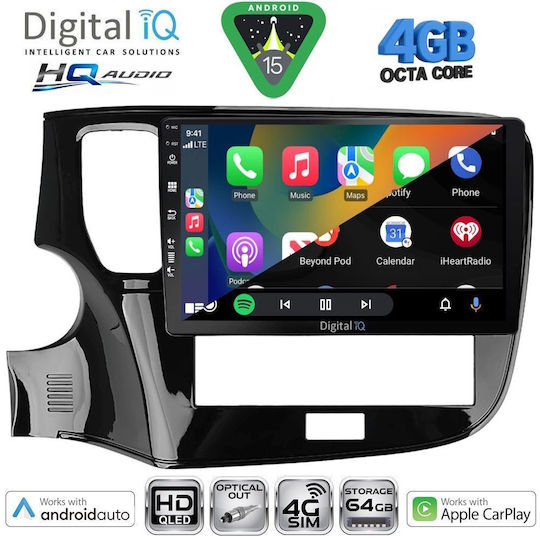 Digital IQ Автомобилна Аудио Система за Mitsubishi Outlander 2020-2022 (Bluetooth/USB/Вграден Wi-Fi /GPS/Apple CarPlay/Android Auto) с Touch Screen 10"