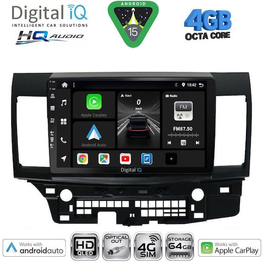 Digital IQ Car Audio System for Peugeot 4008 Mitsubishi Asx 2009 with Touch Screen 10" Digital IQ BXK 19430 CPAA Bluetooth USB WiFi GPS Apple CarPlay Android Auto