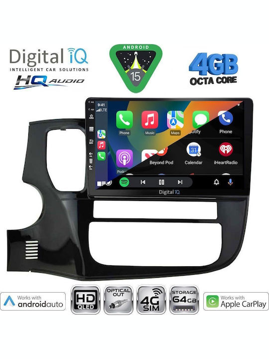 Digital IQ Car Audio System for Mitsubishi Outlander 2013-2020 Bluetooth USB WiFi GPS Apple CarPlay Android Auto with 10" Touch Screen