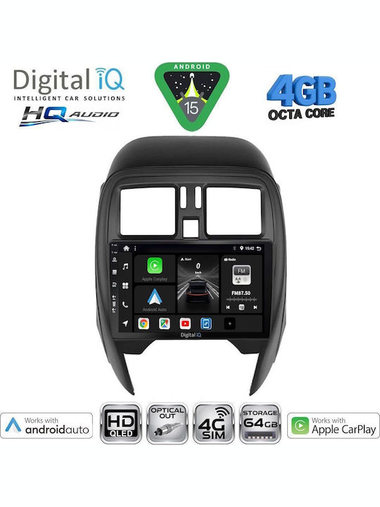 Digital IQ Car Audio System for Nissan Navara 1998-2004 Bluetooth USB WiFi GPS Apple CarPlay Android Auto with 10" Touch Screen
