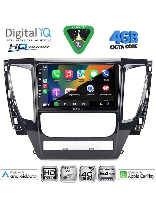 Digital IQ Car Audio System for Mitsubishi Pajero 2013-2020 Bluetooth USB WiFi GPS Apple CarPlay Android Auto with 9" Touch Screen