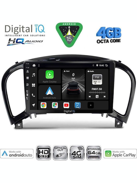 Digital IQ Car Audio System for Nissan Navara 1998-2004 Bluetooth USB WiFi GPS Apple CarPlay Android Auto with 10" Touch Screen