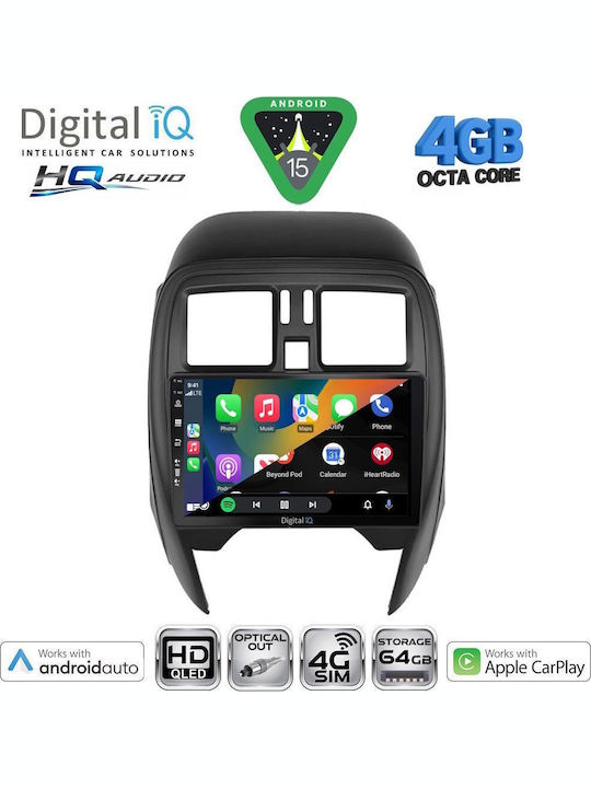 Digital IQ Car Audio System for Nissan Micra 2014-2017 Bluetooth USB WiFi GPS Apple CarPlay Android Auto with 9" Touch Screen