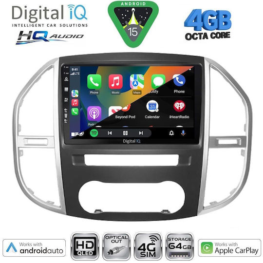 Digital IQ Ηχοσύστημα Αυτοκινήτου για Mercedes-Benz Vito / Viano 2015 (Bluetooth/USB/WiFi/GPS/Apple-Carplay/Android-Auto) με Οθόνη Αφής 10"