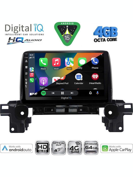 Digital IQ Car Audio System for Mazda CX-5 2017 with Touch Screen 9" Digital IQ BXK 19381 CPAA Bluetooth USB Wi-Fi GPS Apple CarPlay Android Auto