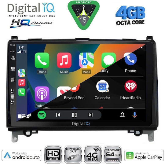 Digital IQ Car Audio System for Mercedes-Benz Sprinter / Vito 2007-2020 Bluetooth USB WiFi GPS Apple CarPlay Android Auto with 9" Touch Screen