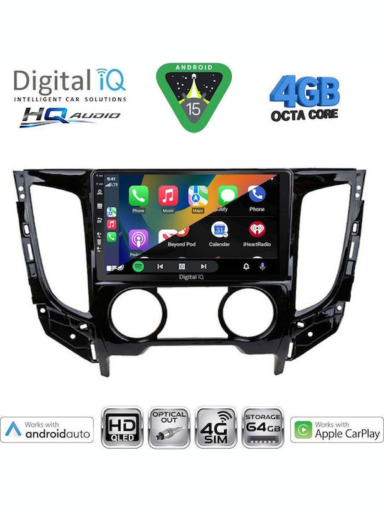 Digital IQ Car Audio System for Mitsubishi L200 2015-2019 with A/C (Bluetooth/USB/WiFi/GPS/Apple CarPlay/Android Auto) with 9" Touch Screen