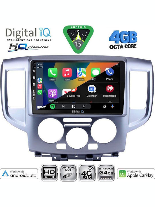 Digital IQ Car Audio System for Nissan NV200 2009-2020 Bluetooth USB WiFi GPS Apple CarPlay Android Auto with 9" Touch Screen