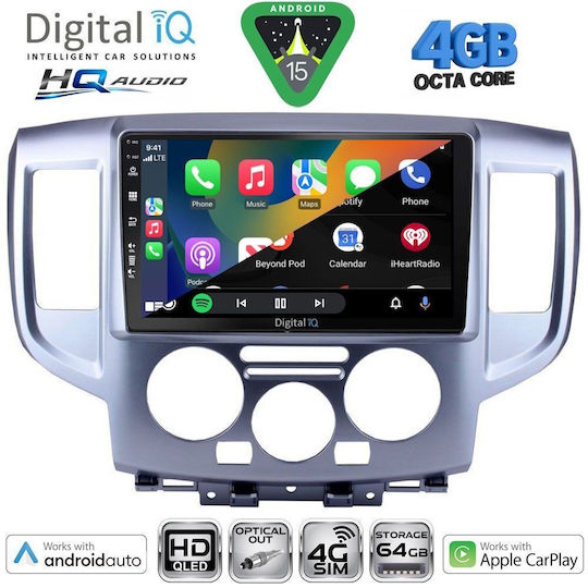 Digital IQ Ηχοσύστημα Αυτοκινήτου για Nissan NV200 2009-2020 (Bluetooth/USB/WiFi/GPS/Apple-Carplay/Android-Auto) με Οθόνη Αφής 9"