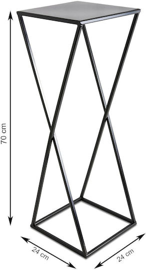HowHomely Suport Pentru Plante Negru 24x24x70cm