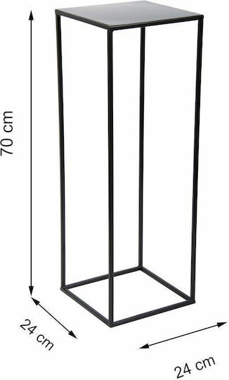 HowHomely Поставка За Саксия Черна 24x24x70см