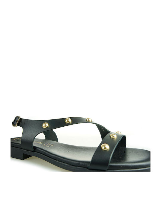 Damen Flache Sandalen Schwarz