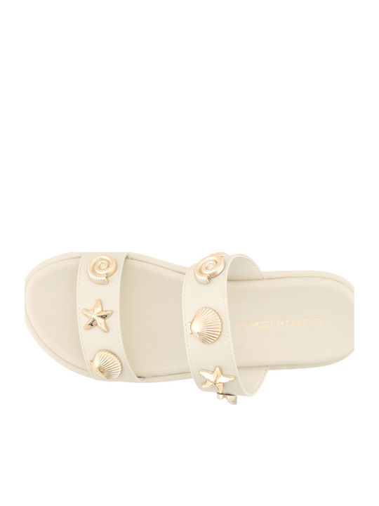 Neuca Leder Flache Sandalen für Damen Beige