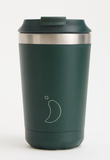 Chilly's Потир Термос Неръждаема Стомана Без BPA 340ml Мат Зелен Със Сламка