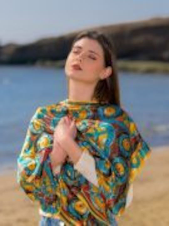 Kalfas Luxury Silk Τετράγωνο Γυναικείο Μεταξωτό Φουλάρι