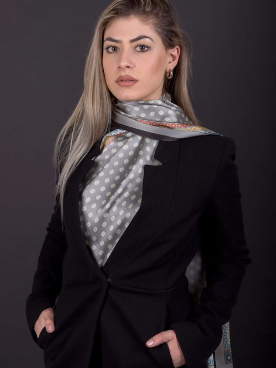 Kalfas Luxury Silk Дамски Копринен Шал Сив