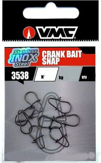 Vmc Sewing Snap Crank Bait Snap 3538 Bn Stainless Steel 19–44kg 10–11pcs No2