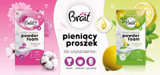 Brait Σκόνη Καθαρισμού Λεκάνης με Άρωμα Λεμόνι 100gr