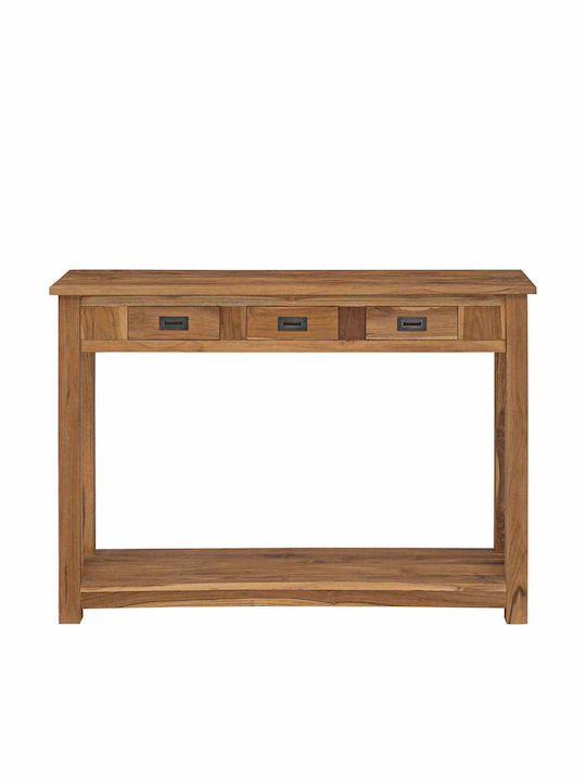 Console Table Solid Wood & Metal Natural L110xW30xH80cm