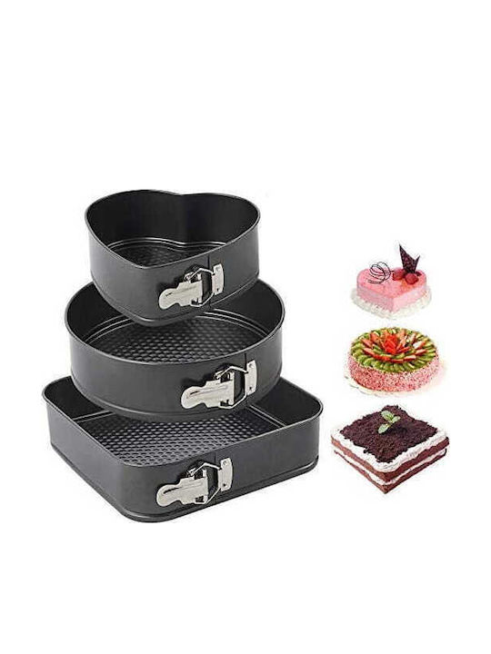 Brunbeste Bakeware Tin for Heart Cake 6.8x6.8cm 3 Pieces